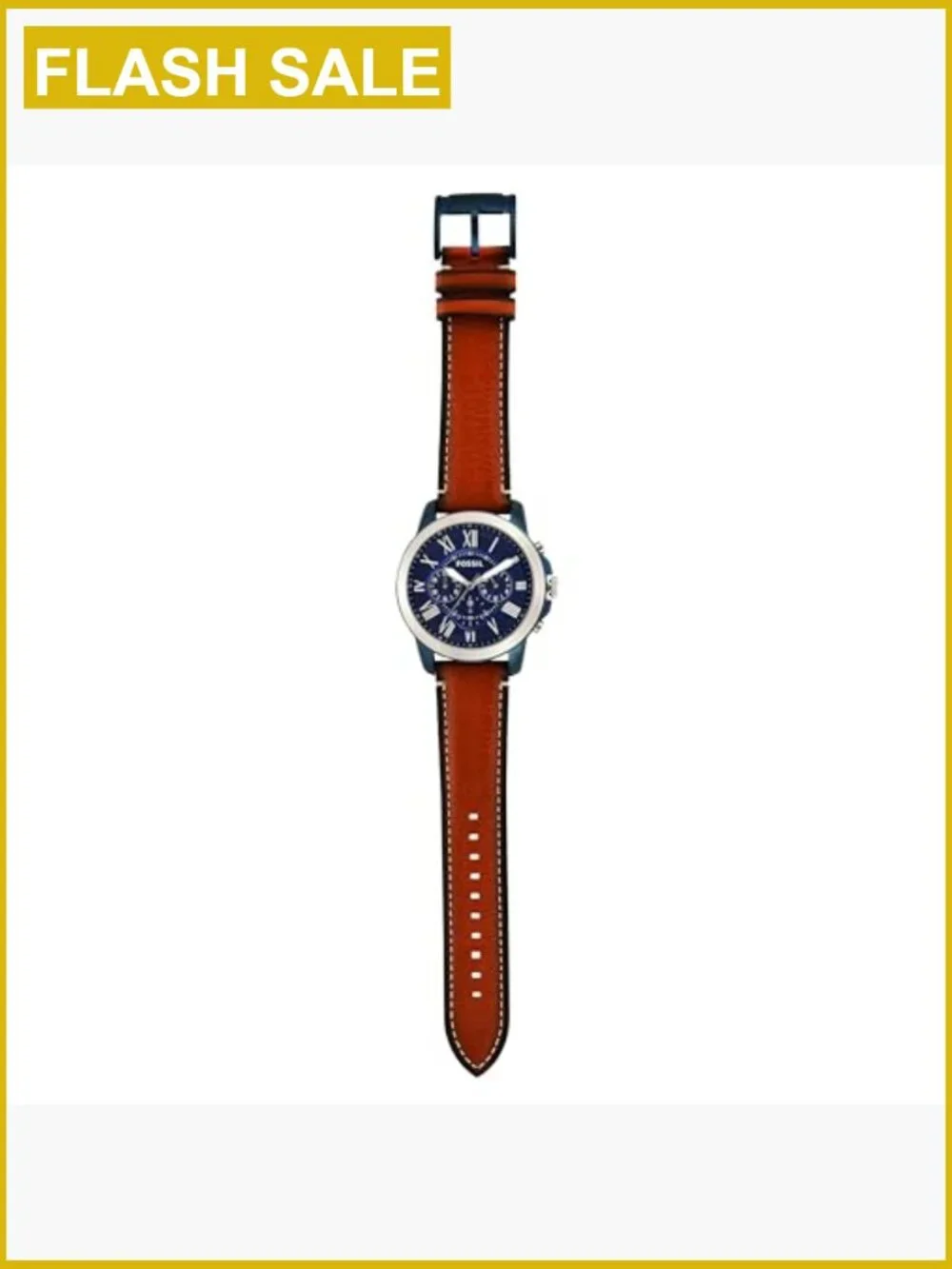 Men's Quartz Chronograph Watch 44mm Leather Strap Water Resistant